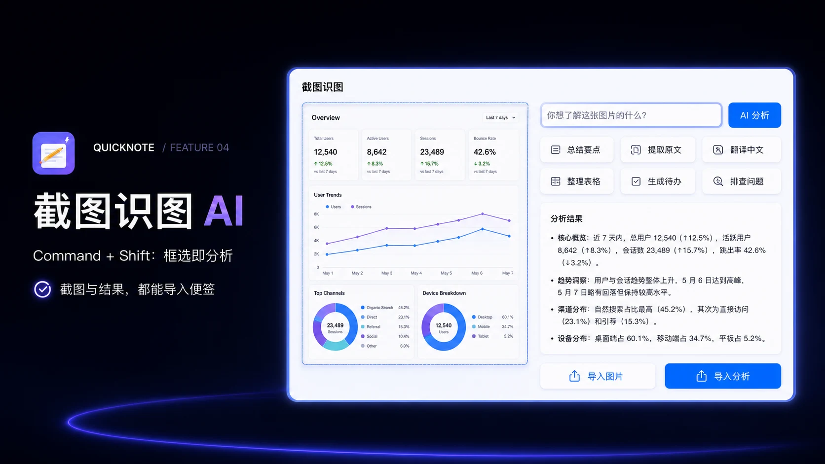 QuickNote 截图识图 AI 分析与导入便签